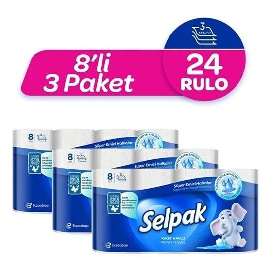 SELPAK KAĞIT HAVLU 8*3 24LÜ KOLİ