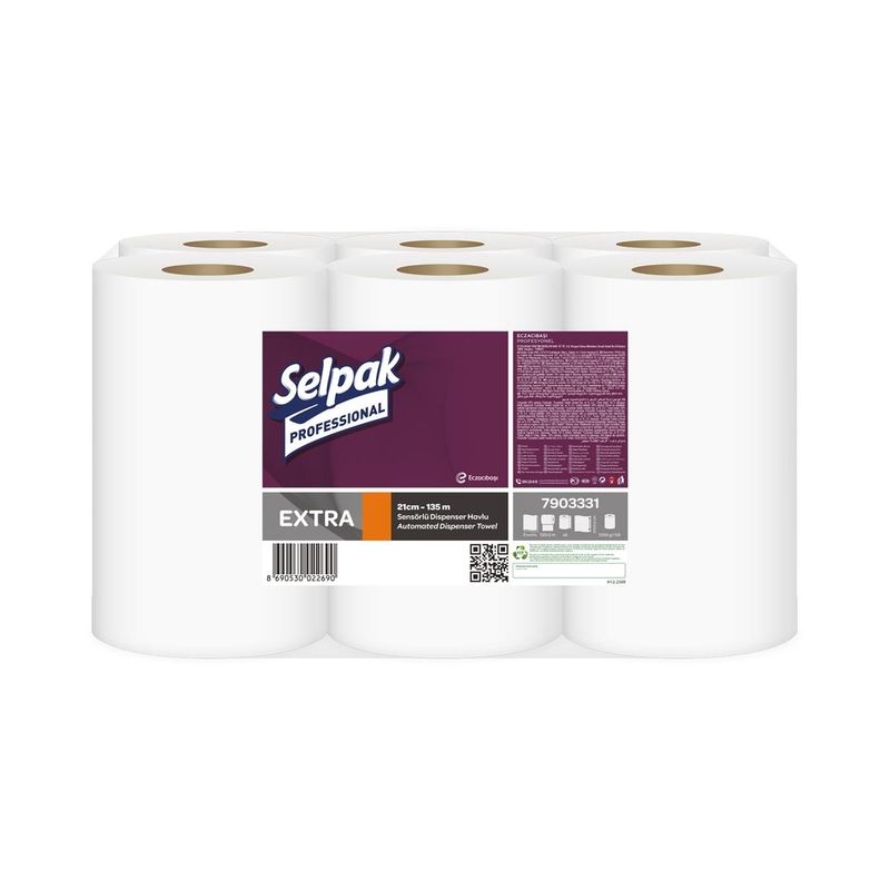 SELPAK PROFESSİONAL HAREKETLİ KAĞIT HAVLU 21 CM-135 MT