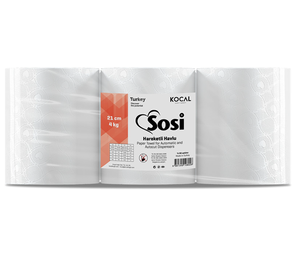 SOSİ HAREKETLİ KAĞIT HAVLU 21 CM-70 MT-4 KG