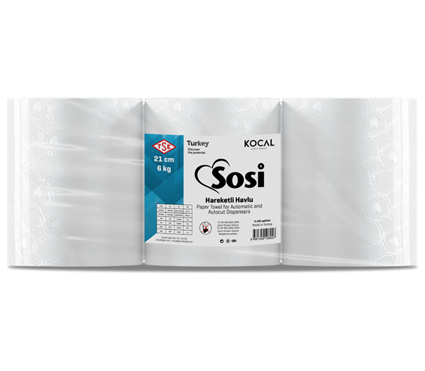 SOSİ HAREKETLİ KAĞIT HAVLU 21 CM-105 MT-6 KG