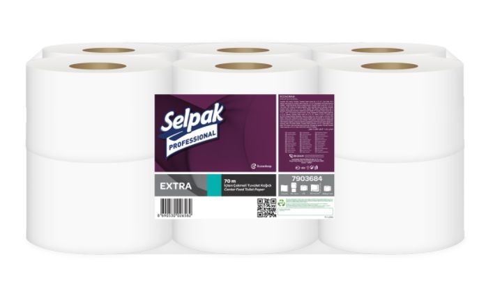 SELPAK PROFESSİONAL İÇTEN ÇEKME WC KAĞIDI KÜÇÜK 12Lİ 70 MT