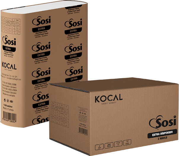 SOSİ EXTRA Z KATLAMA DİSPENSER KAĞIT HAVLU 200 YPR