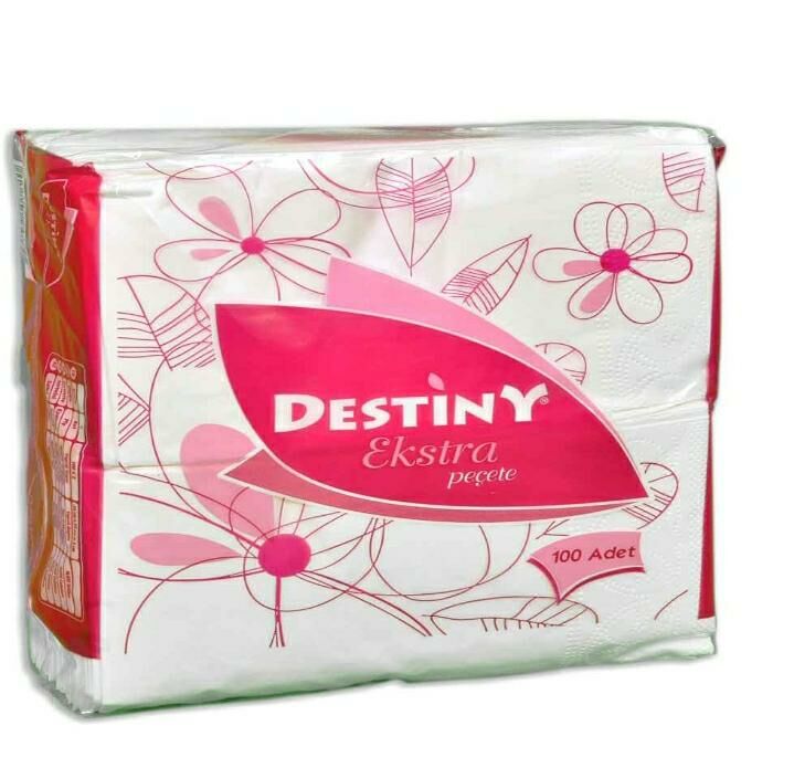 DESTİNY GARSON KATLAMA PEÇETE ÇİFT KAT 100LÜK BEYAZ 30*33