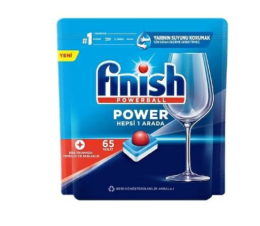 FİNİSH POWERBALL BULAŞIK MAKİNESİ TABLETİ 65Lİ HEPSİ BİR ARADA