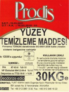 PRODİS YÜZEY TEMİZLEYİCİ 30 KG