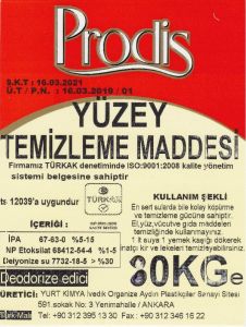 PRODİS YÜZEY TEMİZLEYİCİ 20 KG